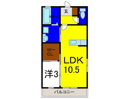 SEGURA安宅(1LDK/2階)の間取り写真