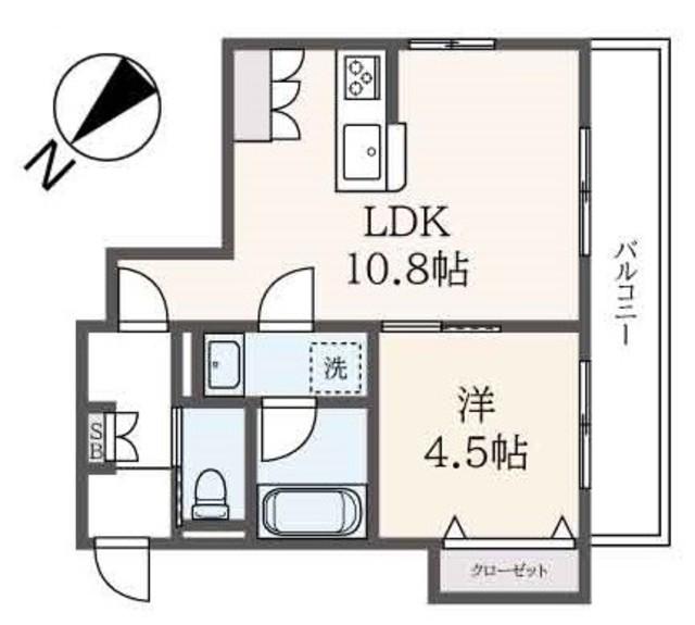 ミラルーチェ学芸大学(1LDK/2階)の間取り写真