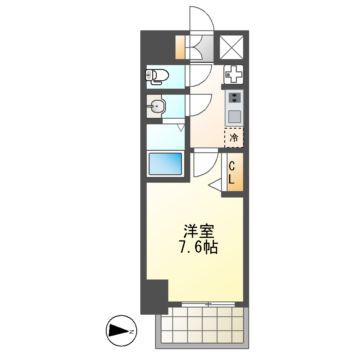 SHOKEN RESIDENCE名古屋(1K/7階)の間取り写真