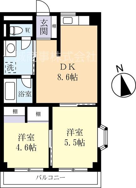 キャッチ21(2DK/1階)の間取り写真