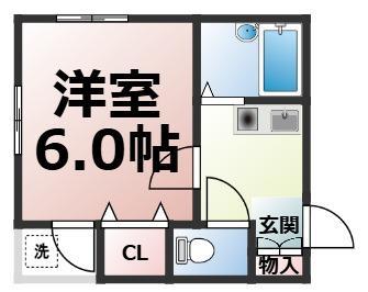 ドール小坂(1K/3階)の間取り写真