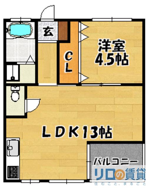 西田マンション(1LDK/2階)の間取り写真