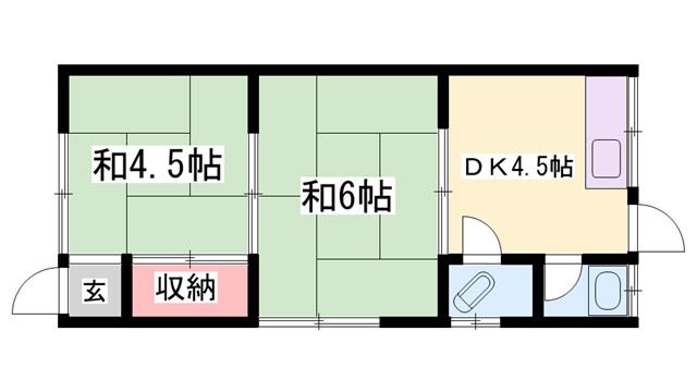 石塚荘(2DK/1階)の間取り写真
