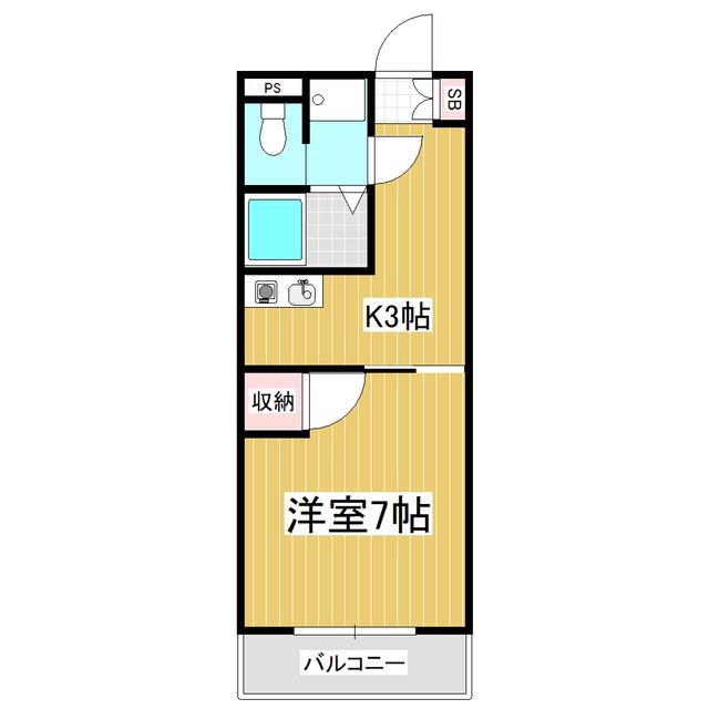 ステーション21(1K/3階)の間取り写真