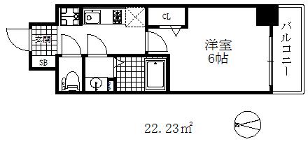 プレサンス兵庫駅前(1K/3階)の間取り写真