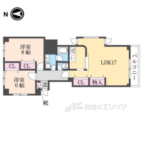 ハイツ・ラポール(2LDK/4階)の間取り写真