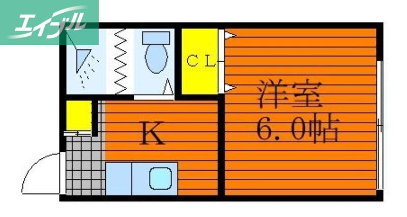 ル・クール東古松I(1K/1階)の間取り写真