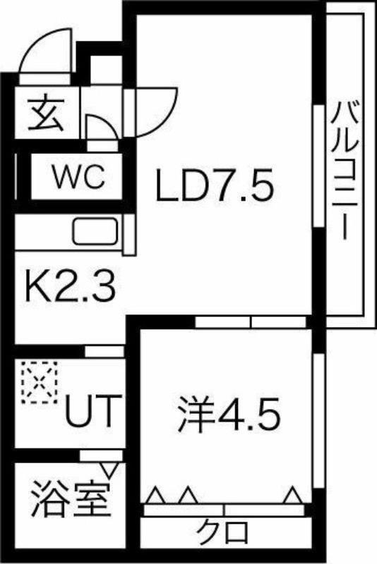 BALBONI N17(1LDK/3階)の間取り写真