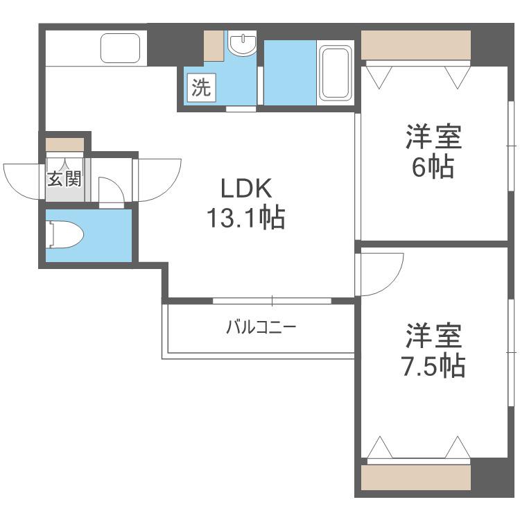 PROD23(2LDK/3階)の間取り写真