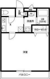 アンプルール リーブル 悠I(1K/2階)の間取り写真