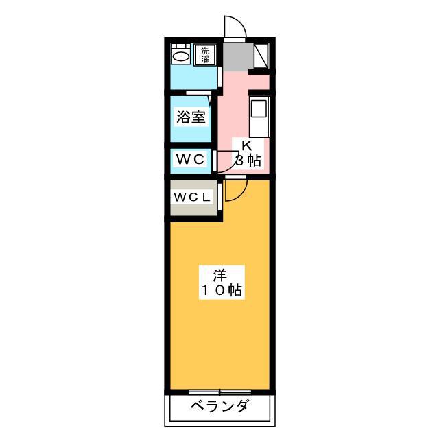 アンクルール佐鳴台(1K/2階)の間取り写真