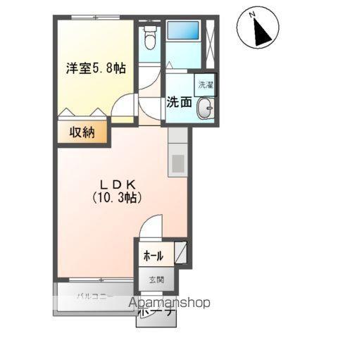 パストラルII(1LDK/1階)の間取り写真