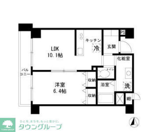 ウイングピア美園(1LDK/6階)の間取り写真