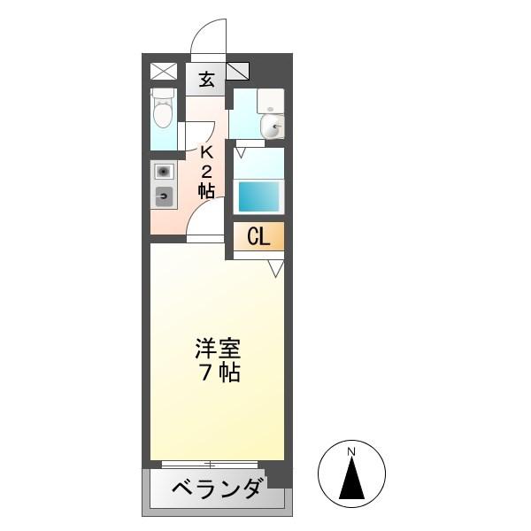 プレジデント21(1K/1階)の間取り写真