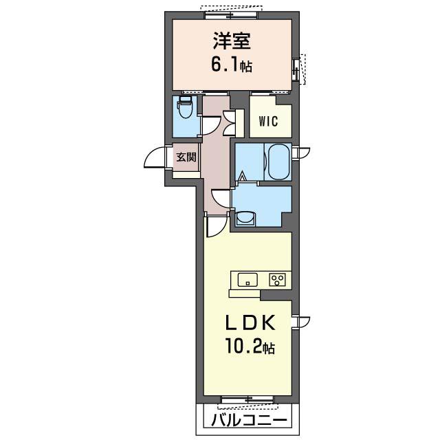 リッツガーデン赤塚(1LDK/1階)の間取り写真