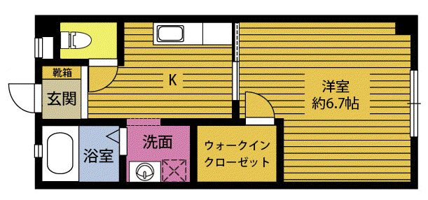 BLISS豊府(1K/1階)の間取り写真