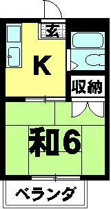 ウイステリアコーポ(1K/2階)の間取り写真