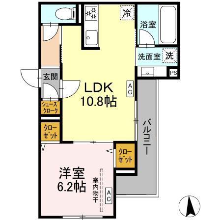 エスペリア栄町(1LDK/3階)の間取り写真