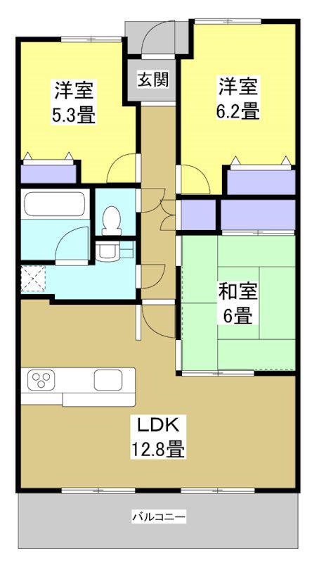 イトーピア中沢グリーンアベニュー(3LDK/4階)の間取り写真