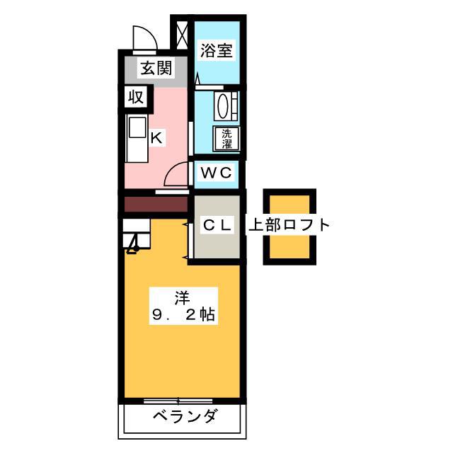 川辺町コンフォート(1K/1階)の間取り写真