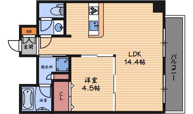 セレニテ梅田北PREMIUM(1LDK/12階)の間取り写真