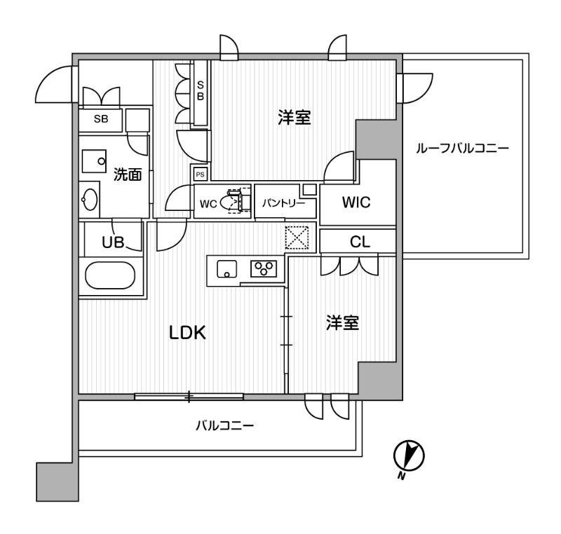 シーズンフラッツ新大塚(2LDK/5階)の間取り写真