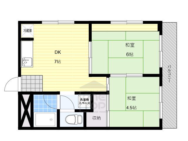 佐藤第3マンション(2DK/2階)の間取り写真