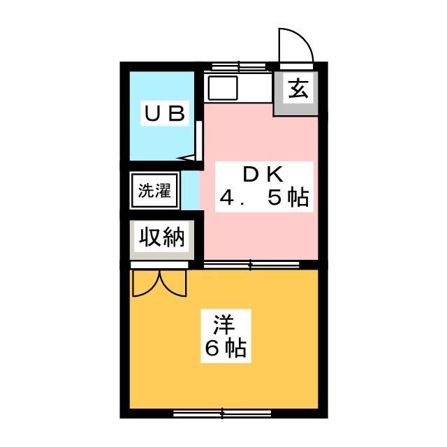 鶴ヶ峰グリーンハイツII(1DK/2階)の間取り写真