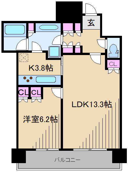 パークシティ武蔵小杉ミッドスカイタワー(1LDK/26階)の間取り写真