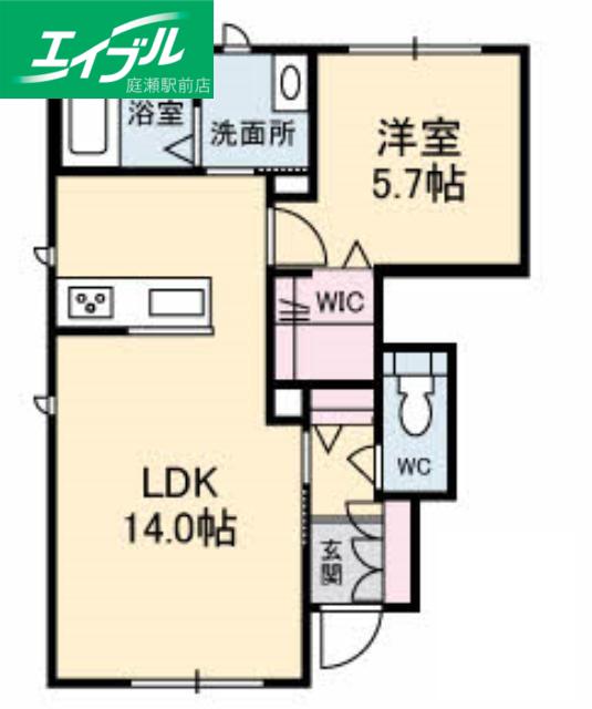 ペイトンプレイスA棟(1LDK/1階)の間取り写真
