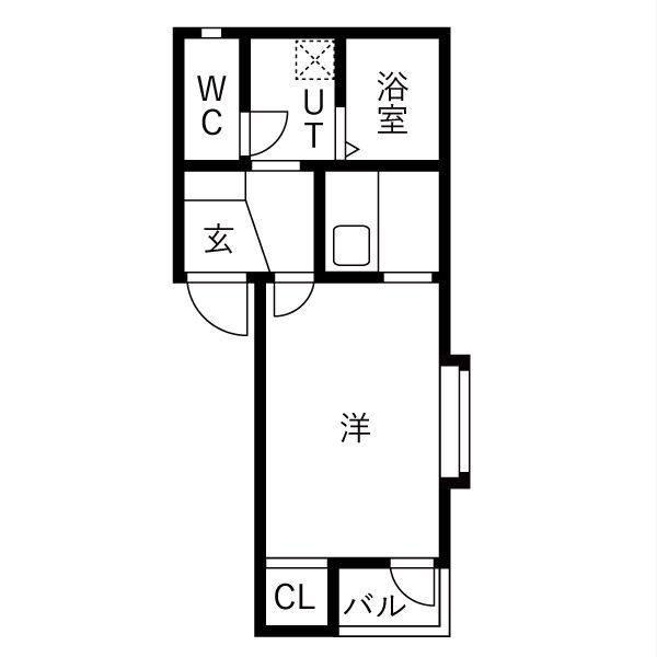 ブラウニーズ南林寺(ワンルーム/1階)の間取り写真