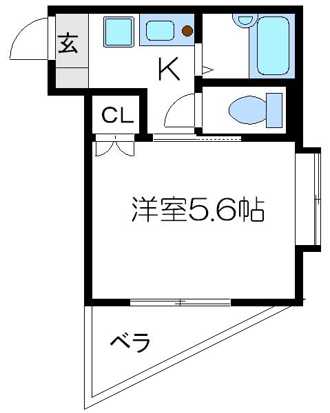 フジマツ第5ビル(1K/4階)の間取り写真