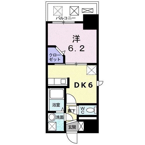 ザックス静岡駅前(1DK/4階)の間取り写真