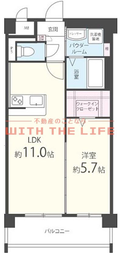 サンスクエアII(1LDK/6階)の間取り写真