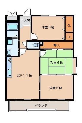 パークライフM(3LDK/3階)の間取り写真