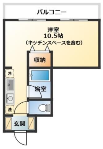 アーバンパレス横須賀(ワンルーム/3階)の間取り写真