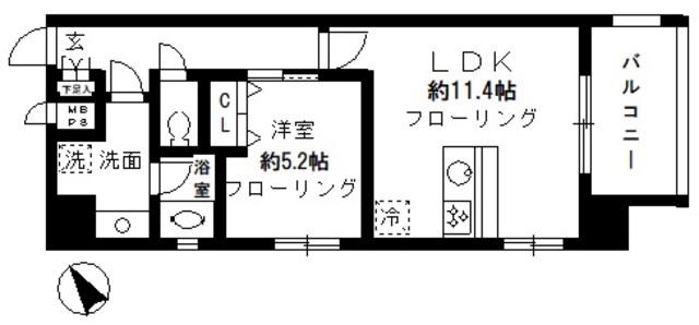 ベル ドミール 目黒(1LDK/8階)の間取り写真