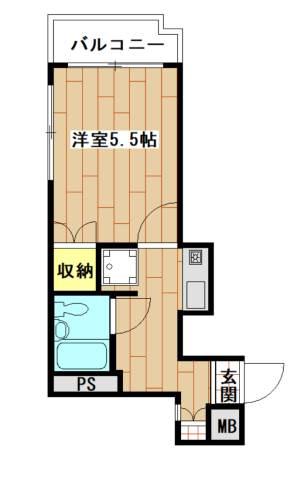 アパルトマン蓮根(1K/2階)の間取り写真