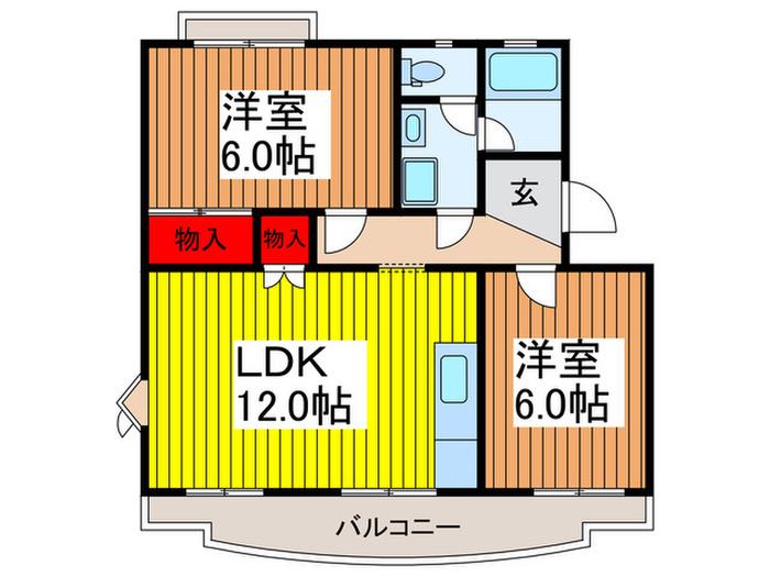 グリーンハイツ7(2LDK/5階)の間取り写真
