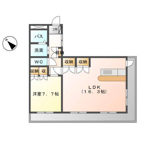 モンルポ瑞穂(1LDK/2階)の間取り写真