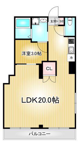 パラシオン東山(1LDK/2階)の間取り写真