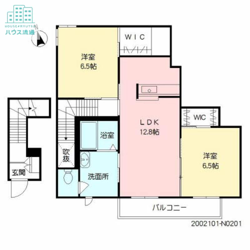 グランフォレスト N棟(2LDK/2階)の間取り写真