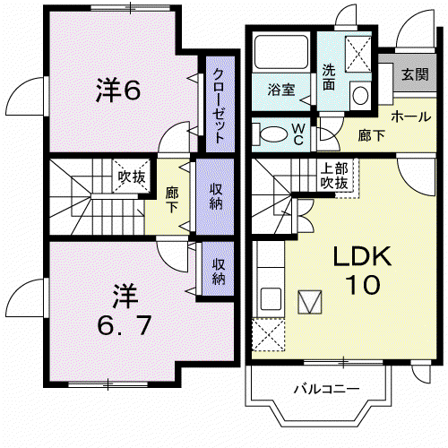 レンブランド DK(2LDK/1階)の間取り写真