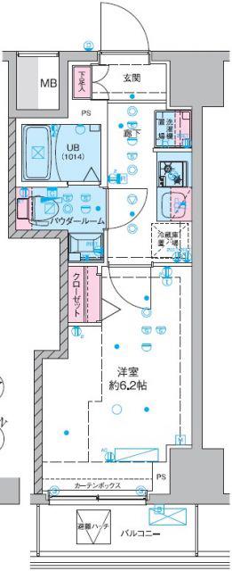 GENOVIA西千葉II(1K/2階)の間取り写真