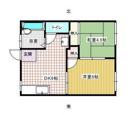 パークコーポB(2DK/2階)の間取り写真