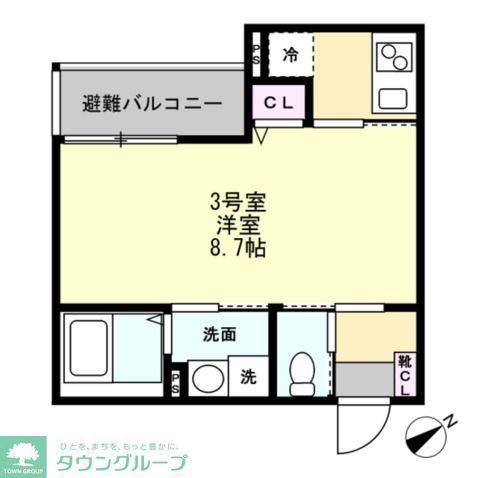 ベイルーム矢部リエート(1K/1階)の間取り写真