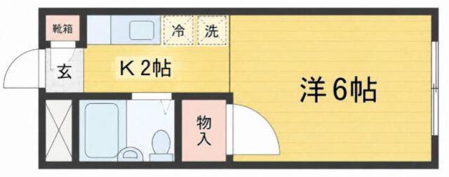 コーポラス佐方(ワンルーム/1階)の間取り写真