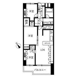 アイビハイツ南品川(3LDK/9階)の間取り写真