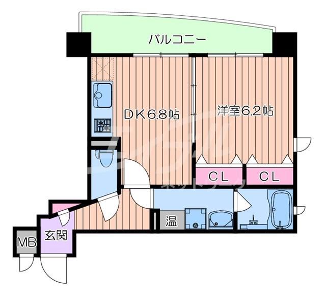 サンレムート江坂2ND(1DK/5階)の間取り写真