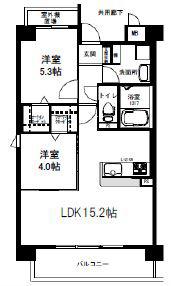 エトルシャンス花町(2LDK/4階)の間取り写真